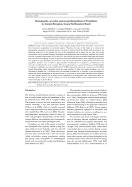 Demography, Sex Ratio, and Sexual Dimorphism of Testudines in Araripe Bioregion, Ceará, Northeastern Brazil