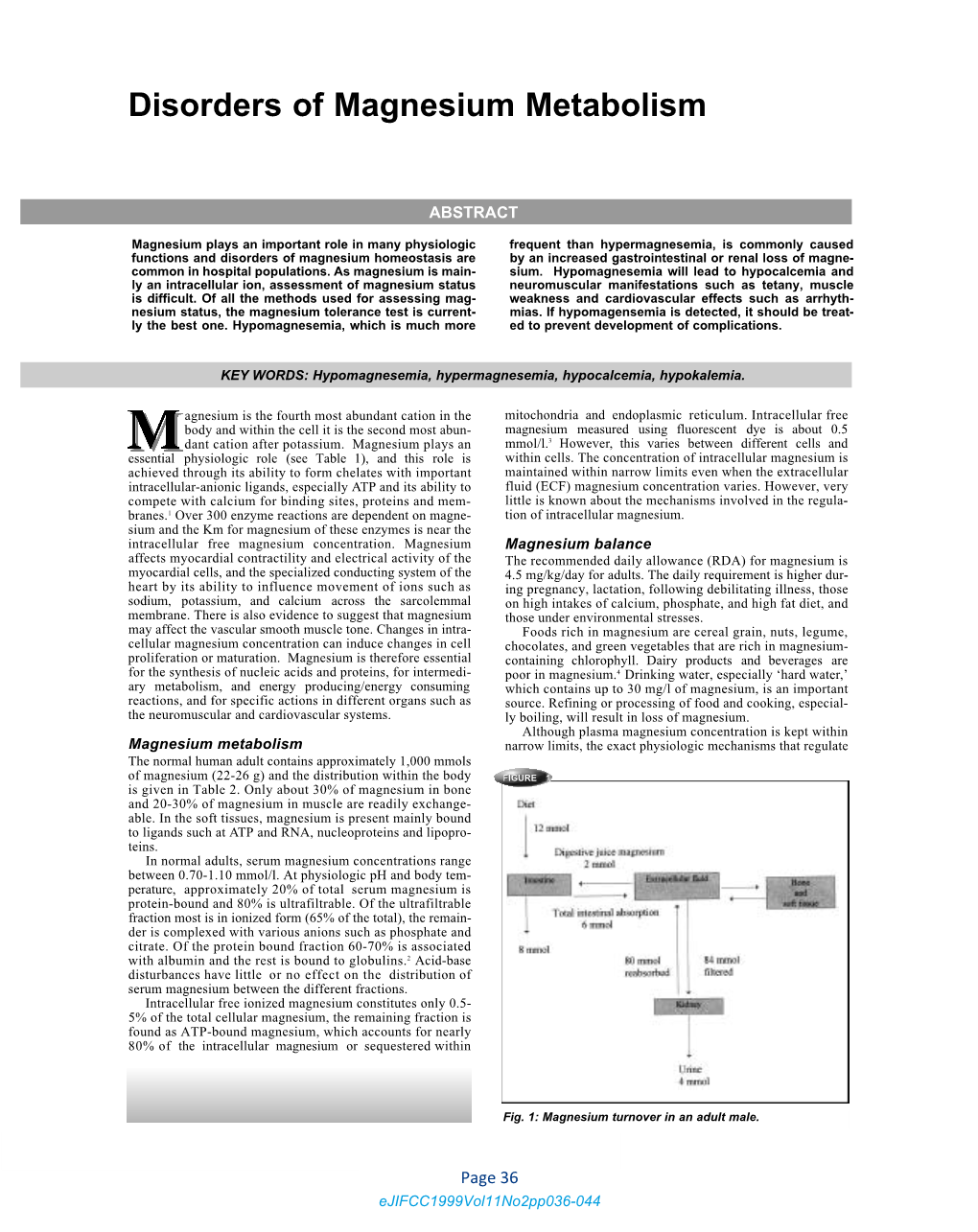 Disorders of Magnesium Metabolism