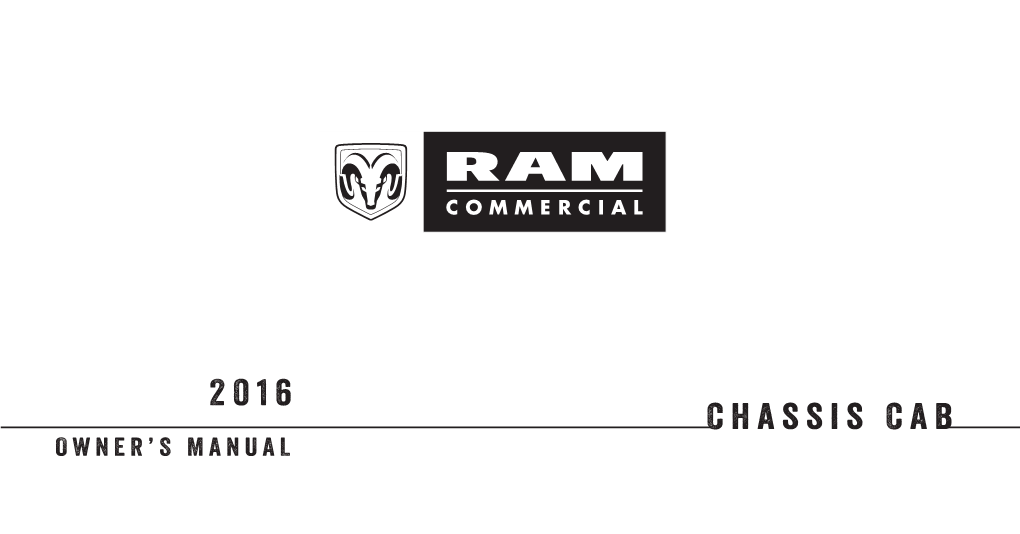 2016 RAM Commercial Chassis Cab Owner's Manual