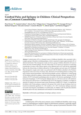 Cerebral Palsy and Epilepsy in Children: Clinical Perspectives on a Common Comorbidity