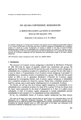 F-ORTHODOX SEMIGROUPS