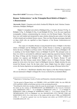 On the Triumphal Rock Reliefs of Shāpūr I – a Reassessment