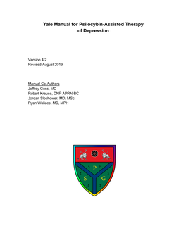 Yale Manual for Psilocybin-Assisted Therapy of Depression