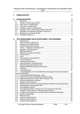 Kanalisatsiooni Arendamise Kava Aastateks 2009- 2021