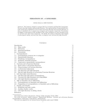 FIBRATIONS of 8-CATEGORIES Contents Introduction 2 0.1. Main