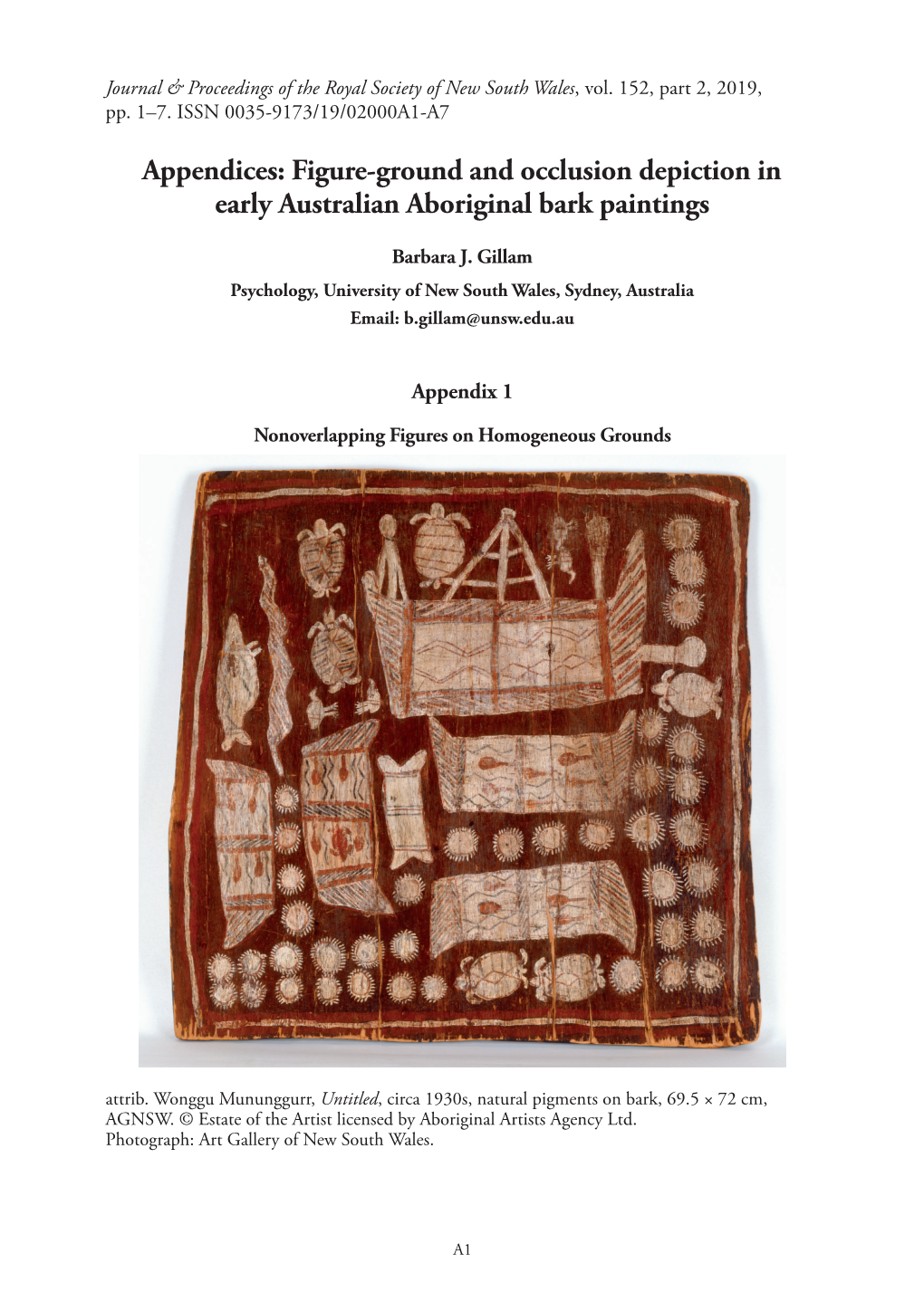 Appendices Figure Ground And Occlusion Depiction In Early Australian Aboriginal Bark Paintings 