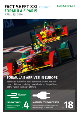 Fact Sheet XXL Formula E Paris April 23, 2016