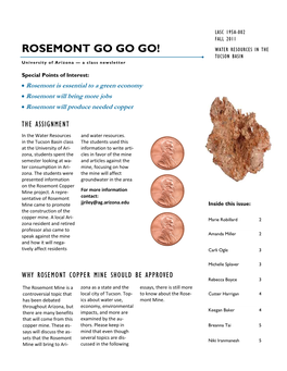 Yay for Rosemont Copper Mine By