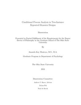 Conditional Process Analysis in Two-Instance Repeated-Measures Designs