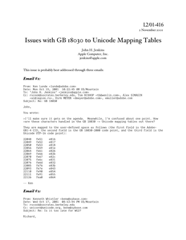 Issues with GB 18030 to Unicode Mapping Tables