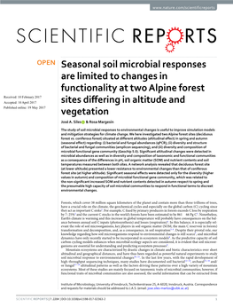 Seasonal Soil Microbial Responses Are Limited to Changes in Functionality