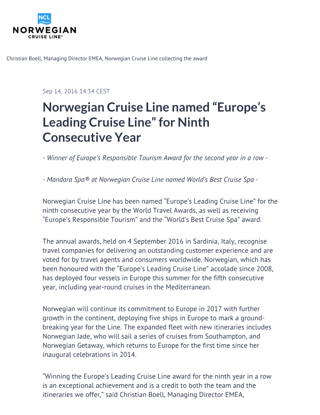 Europe's Leading Cruise Line