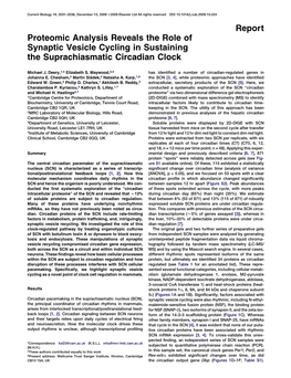 Proteomic Analysis Reveals the Role of Synaptic Vesicle Cycling in Sustaining the Suprachiasmatic Circadian Clock
