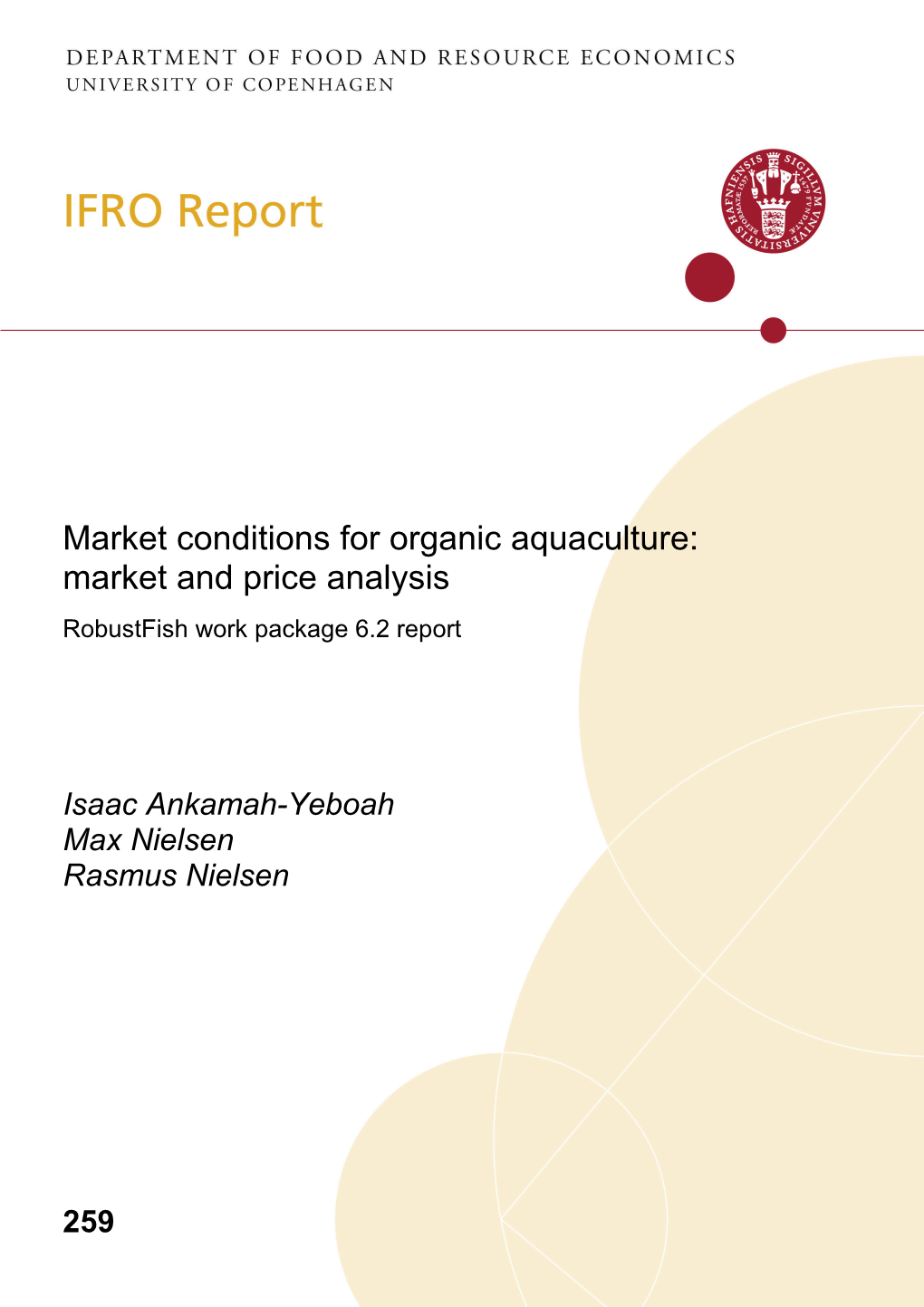Market Conditions for Organic Aquaculture: Market and Price Analysis