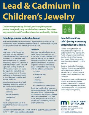 Lead and Cadmium in Children's Jewelry