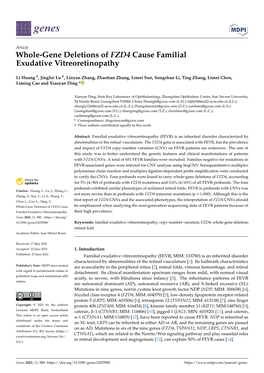 Whole-Gene Deletions of FZD4 Cause Familial Exudative Vitreoretinopathy