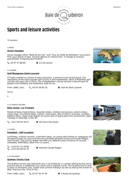 Sports and Leisure Activities