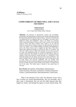 Compatibility of Free Will and Causal Necessity by Naheed Saeed