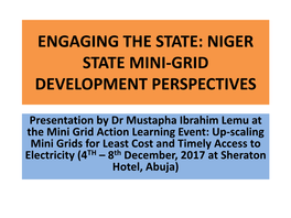 Niger State Mini Grid Development Perspectives