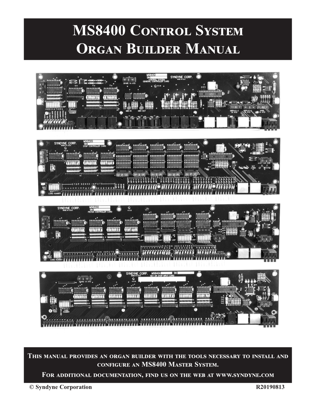 MS8400 Control System Organ Builder Manual