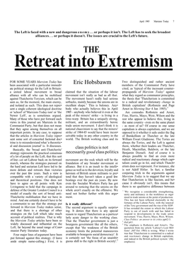 Retreat Into Extremism