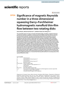 Significance of Magnetic Reynolds Number in a Three-Dimensional