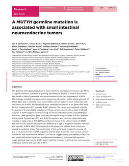 A MUTYH Germline Mutation Is Associated with Small Intestinal