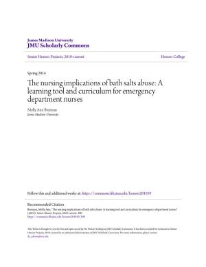 The Nursing Implications of Bath Salts Abuse: a Learning Tool and Curriculum for Emergency