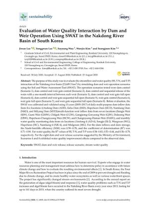 Evaluation of Water Quality Interaction by Dam and Weir Operation Using SWAT in the Nakdong River Basin of South Korea