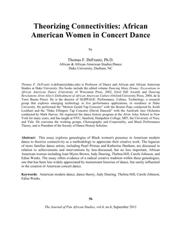 African American Women in Concert Dance