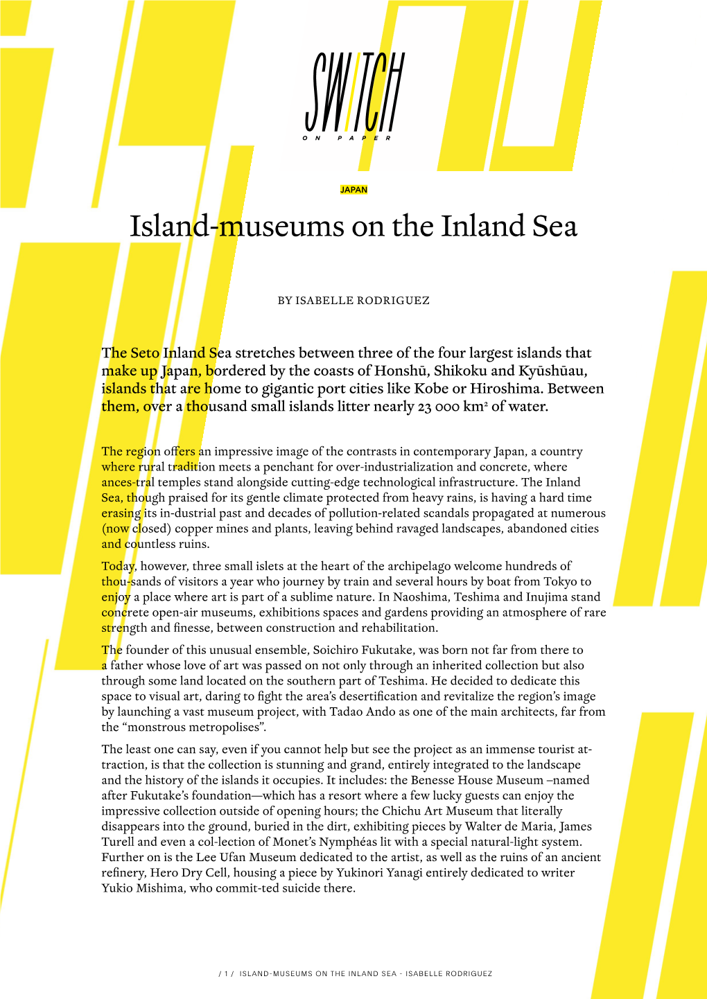 Island-Museums on the Inland Sea