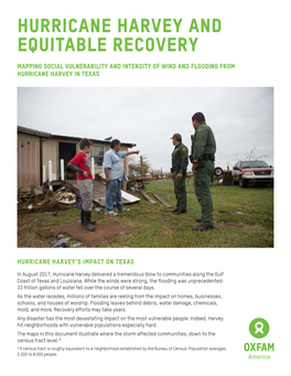 Hurricane Harvey and Equitable Recovery