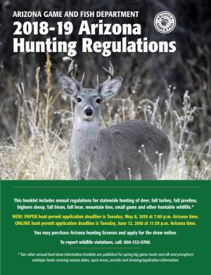 2018-19 Arizona Hunting Regulations
