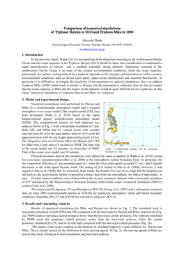 Comparison of Numerical Simulations of Typhoon Haiyan in 2013 and Typhoon Mike in 1990