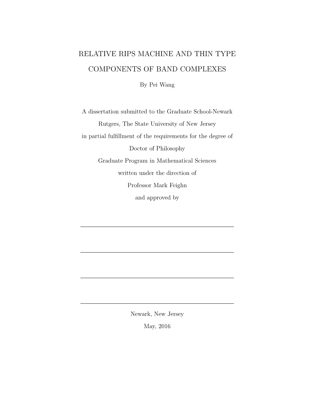 Relative Rips Machine and Thin Type Components of Band