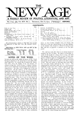 New Age, Vol. 14, No. 1, Nov. 6, 1913