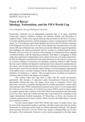 Ideology, Nationalism, and the FIFA World Cup