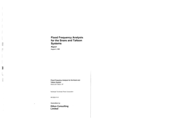 Flood Frequency Analysis for the Snare and Taltson Systems Report August 4,1998