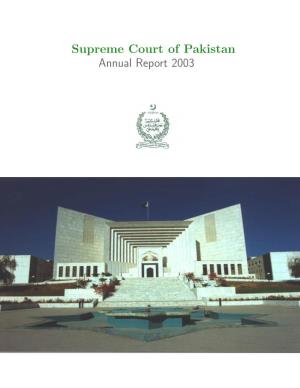 Supreme Court of Pakistan Annual Report 2003