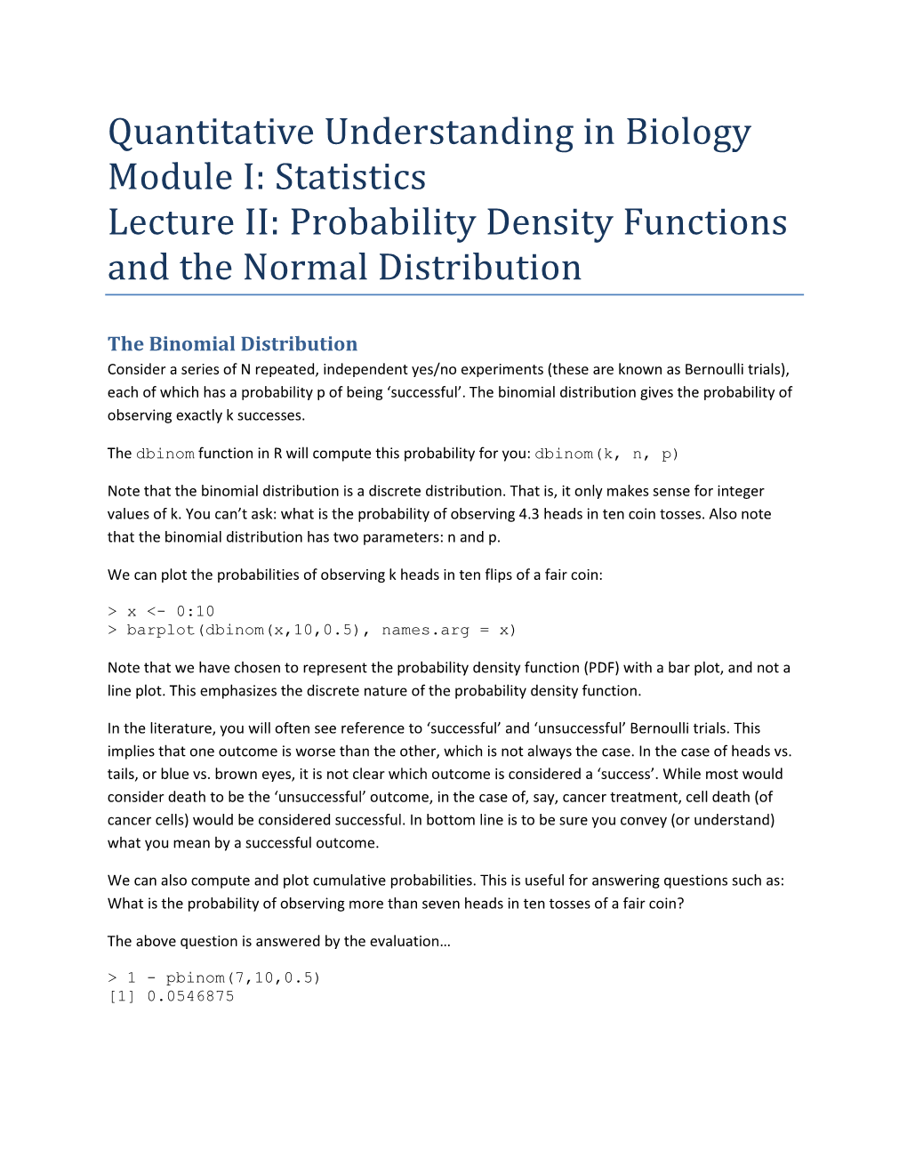 Probability Density Functions and the Normal Distribution