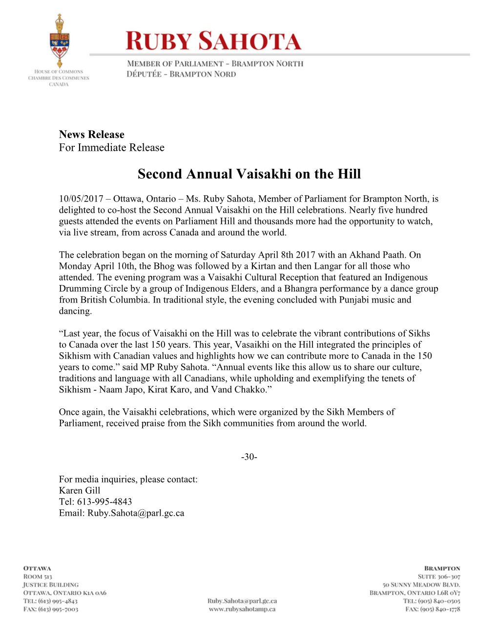 Second Annual Vaisakhi on the Hill