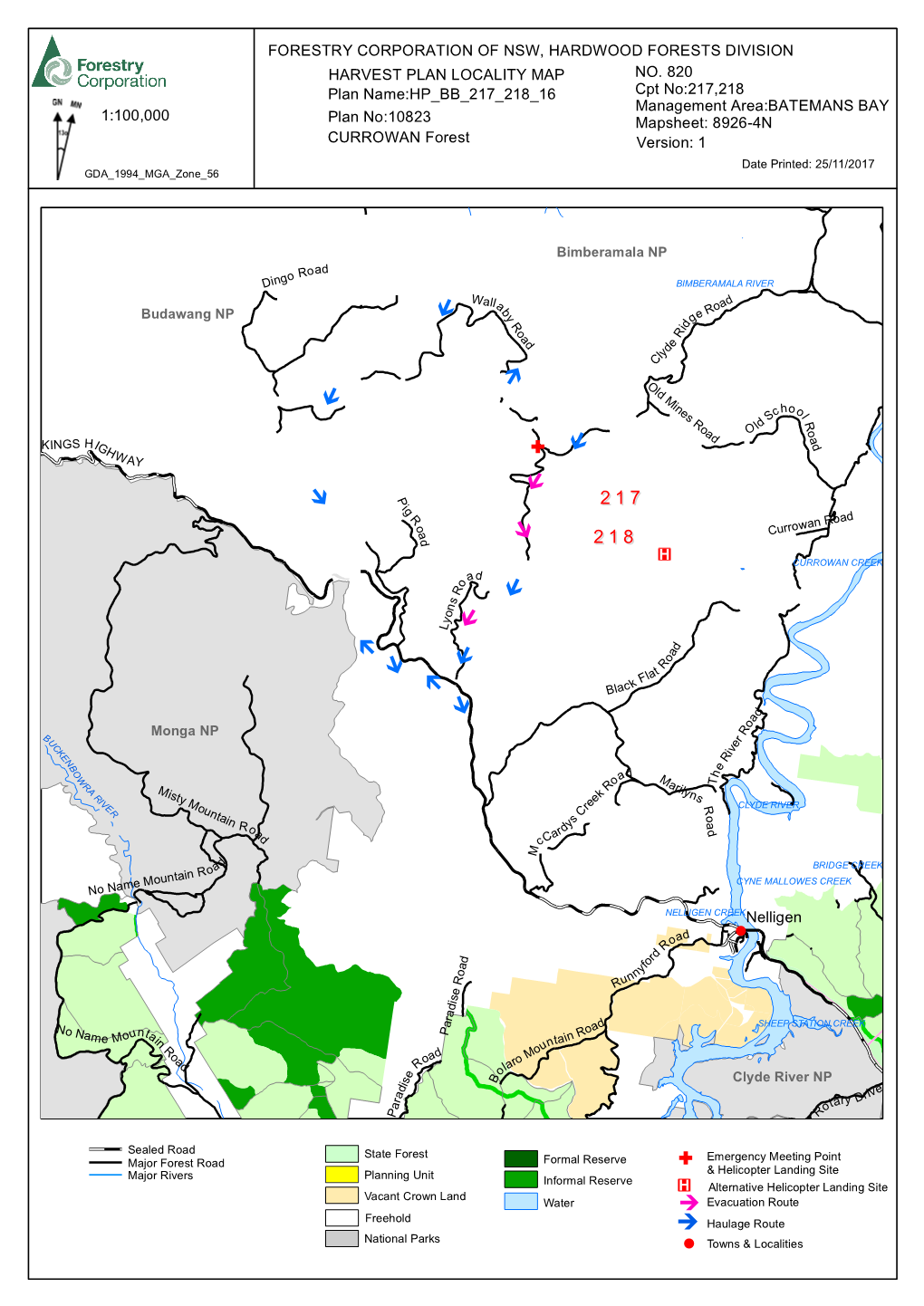 Currowan State Forest Compartments 217 and 218 Harvest Plan.Pdf