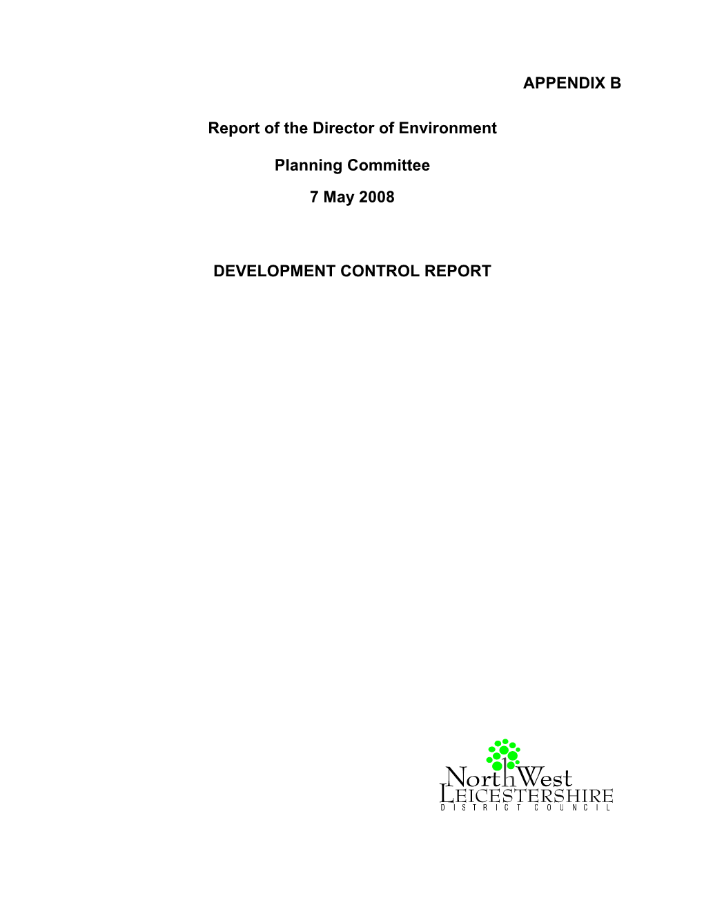 Report of the Head of Planning and Development