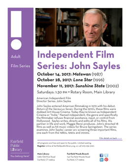 Independent Film Series: John Sayles