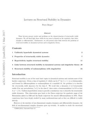 Lectures on Structural Stability in Dynamics