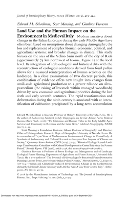 Land Use and the Human Impact on the Environment in Medieval Italy Modern Narratives About