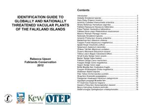 Identification Guide to Globally and Nationally Threatened Vacular Plants of the Falkland Islands