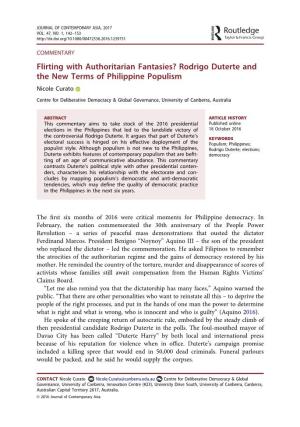 Duterte and Philippine Populism