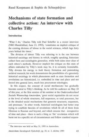 Mechanisms of State Formation and Collective Action: an Interview with Charles Tilly'
