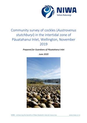 Community Survey of Cockles (Austrovenus Stutchburyi) in Pāuatahanui Inlet, Wellington, November 2007